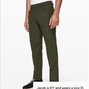 Lululemon ABC pant classic; size 38, olive green
